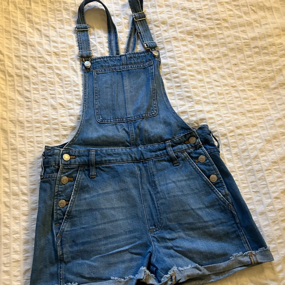 Madewell Classic Blue Denim Bib Overall Romper